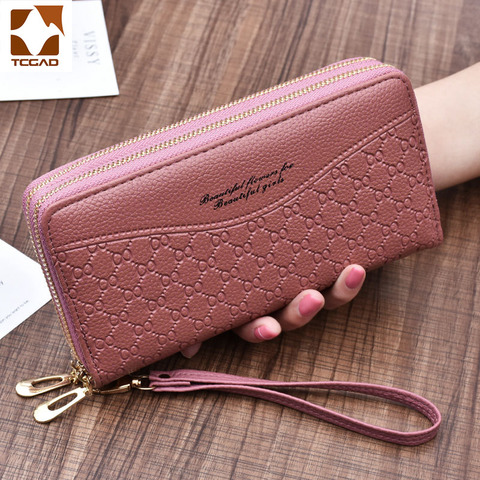 women's wallet portfel damski purse female Double Zip wallet large female leather genuine designer wallets monederos para mujer ► Photo 1/6