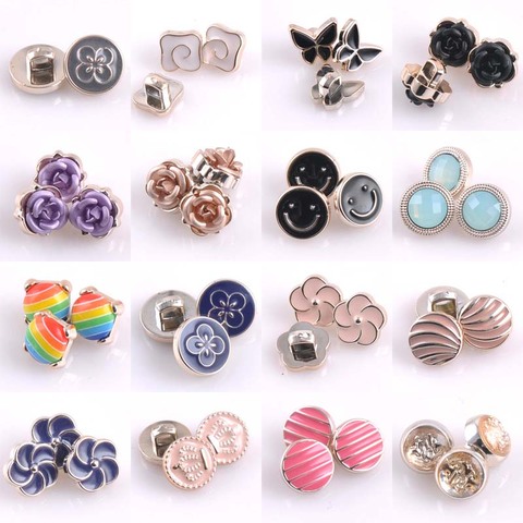 15pcs 16 kinds Acrylic Charming buttons bright Golden-plated garment accessories DIY Sewing Supplies 10~14mm CP1317 ► Photo 1/4