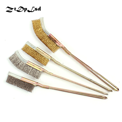 ZtDpLsd Mini Straight Head Wire Brass Stainless Steel Nylon Copper Brush Cup Wheel Dremel Accessories Rotary Cleaning Brush ► Photo 1/6