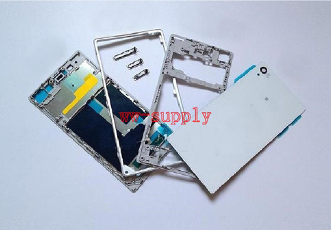 Full Housing Front Chassis + Middle Frame + Back Battery Case + Port Cover + Sticker for Sony Xperia Z1 L39H C6902 C6903 C6906 ► Photo 1/2