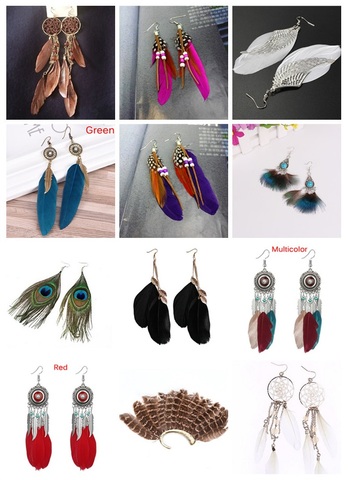 2022 New Bohemia Feather Tassel Earrings For Women India Style Feather Charm Dangle Earrings Ethnic Tribal Hippie Jewelry Gift ► Photo 1/6