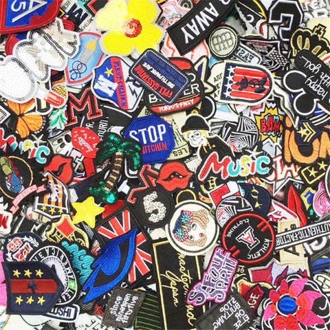 10PCS/Set Mixed Iron on and Sew-On Patches For Clothing Shirt Jacket Embroidered Clothing Patches Stripes Stickers ► Photo 1/1