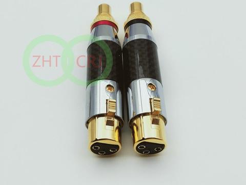 2pcs high-quality XLR Female to RCA Female Socket Adapter Gold ► Photo 1/5