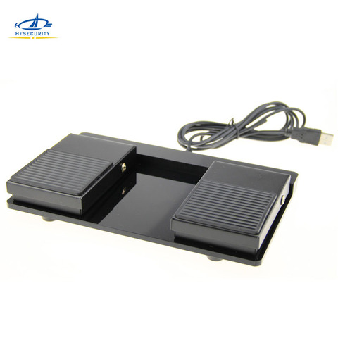 HFSECURITY USB Double Foot Switch Pedal Control Keyboard Mouse Plastic Nonslip Metal Momentary Electric Power Foot Pedal Switch ► Photo 1/5