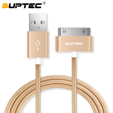 SUPTEC 2M 3M USB Cable for iPhone 4 4S 2.4A Nylon Braided 30 Pin Fast Charging Data Charger Cable for iPad 1 2 3 iPod Nano Cord ► Photo 1/6