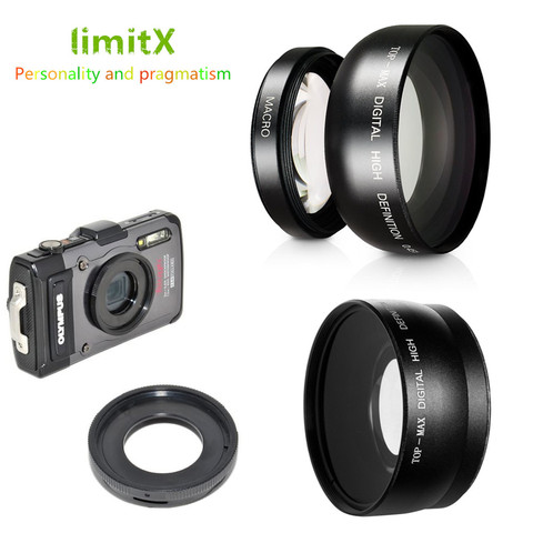 NEW 0.45X Super Wide Angle Lens w/ Macro & Adapter ring for Olympus TG-5 TG-4 TG-3 TG-2 TG-1 TG5 TG4 TG3 TG2 TG1 Digital Camera ► Photo 1/6