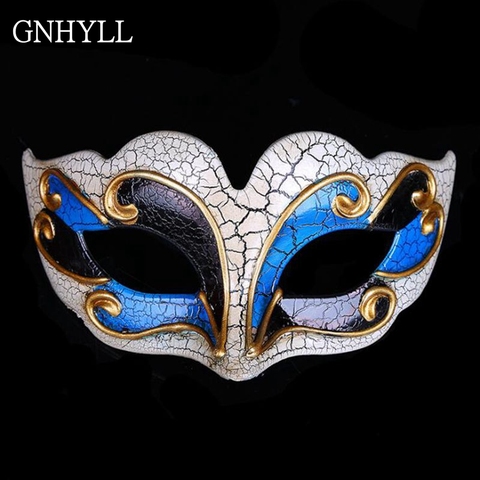 GNHYLL New Venetian Ball Masks Upper Crack Half Face Masquerade Mask Halloween Theme Party Cosplay Mask Dance Makeup Props CKI86 ► Photo 1/6