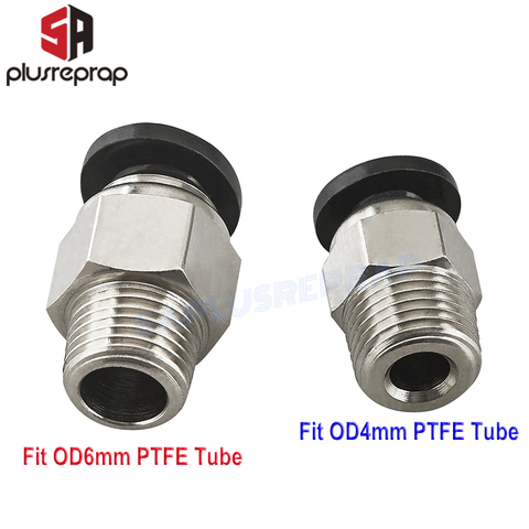 PC4-01 PC6-01 Pneumatic Connectors Remote For V6 V5 J-head Bowden 1.75/3mm PTFE Tube Quick Coupler Fit Hotend 3D Printer Part ► Photo 1/5