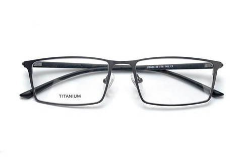 Titanium Glasses Frame Men Ultralight Square Myopia Prescription Eyeglasses Male Metal Full Optical Frame Screwless EyewearP9850 ► Photo 1/5