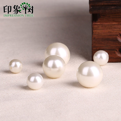 3/4/5/6/7/8/9/10/11/12/14/16/18/20mm Half-drilled Shell White Pearl Round Beads For DIY Ring Jewelry Necklace Making 2223 ► Photo 1/6