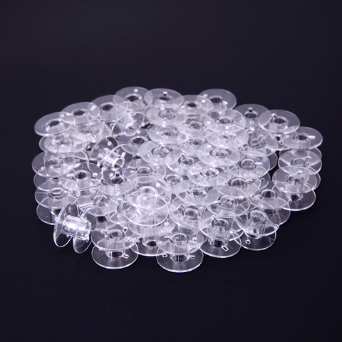50Pcs/lot Plastic Empty Bobbins Transparent Sewing Machine Spools for Home Sewing Threads Bobbins Accessories ► Photo 1/6