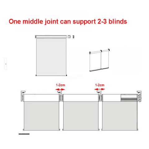 Heavy duty motorized roller blinds mechanism 38mm 50mm middle joint/middle bracket big size window splited up to many small ► Photo 1/6