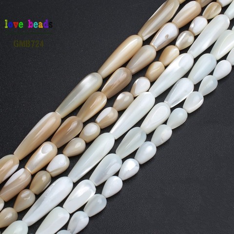 Natural Water Drop Shape Trochus Top Shell Beads For Jewelry Making DIY Bracelet Necklace 5*8/6*12/6*20mm Strand 15'' ► Photo 1/6