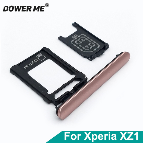 Dower Me MicroSD Card Holder Reader SIM Card Tray Slot Dust Plug SD SIM Port Cover For Sony Xperia XZ1 G8341 G8342 Replacement ► Photo 1/6