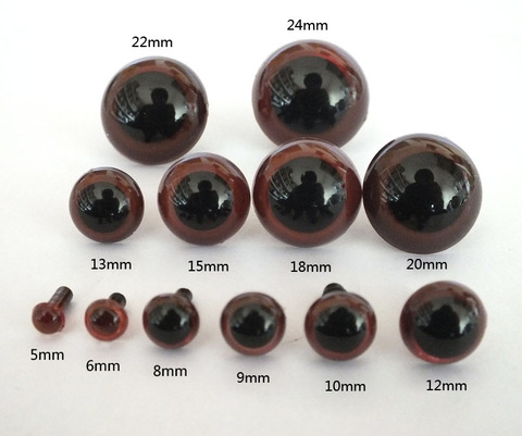 wholesale(100pcs/lot) 5-20mm Brown color Plastic safety eyes for toys Multicolor plush animal eye ► Photo 1/4