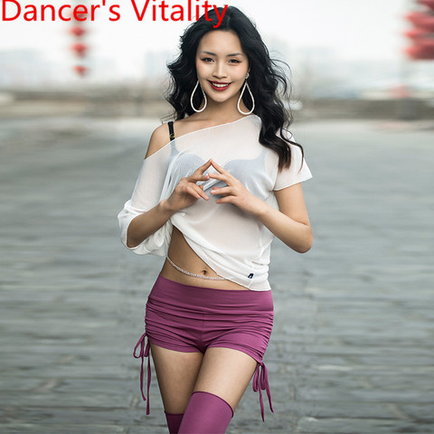 Spring Summer New Belly Dance Practice Clothes Garments Sexy Mesh Perspective Top Shorts Socks Indian Oriental Dancing Sets ► Photo 1/5