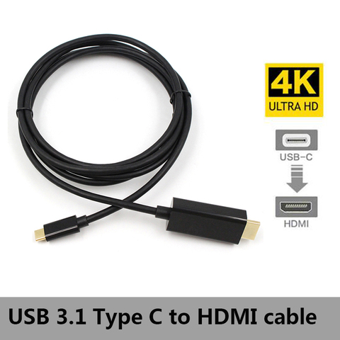 4k30hz USB 3.1 to HDMI 4K Adapter Cable 1.8M Type C to HDMI Cable for S9/S8/Note 9 USB-C ► Photo 1/6