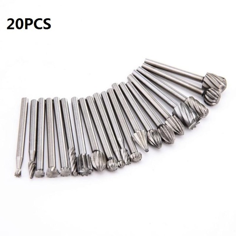 20pcs/Set 3mm Wood Drill Bit Nozzles for Dremel Attachments HSS Stainless Steel Wood Carving Tools Set Woodworking ► Photo 1/6