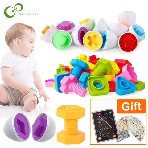 11Pcs Montessori Learning Education Math Toys Smart Eggs / Plastic Screws 3D Puzzle Game For Baby Children Educational Toys GYH ► Photo 1/6