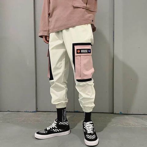 Hip Hip Pants Vintage Color Block Patchwork Corduroy Cargo Harem Pant Streetwear Harajuku Jogger Sweatpant Cotton Trousers 2022 ► Photo 1/6