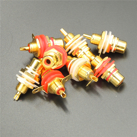 20pcs/lot Panel Mount Gold Plated RCA Female plug Jack Audio Socket Amplifier Chassis Phono Connector with nut solder cup ► Photo 1/6