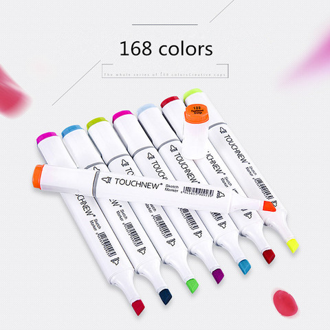 TOUCHNEW  Custom Single Colors Sketch Markers Alcohol Based Dual Head Brush Markers Pen For Drawing Manga Art Supplies Markers ► Photo 1/5