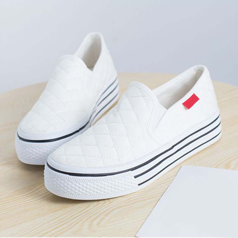 Autumn New Women Flat Shoes Platform Cotton Slip On Loafers Elastic Band Shallow Casual Ladies Soft Vulcanized Female Sewing ► Photo 1/6