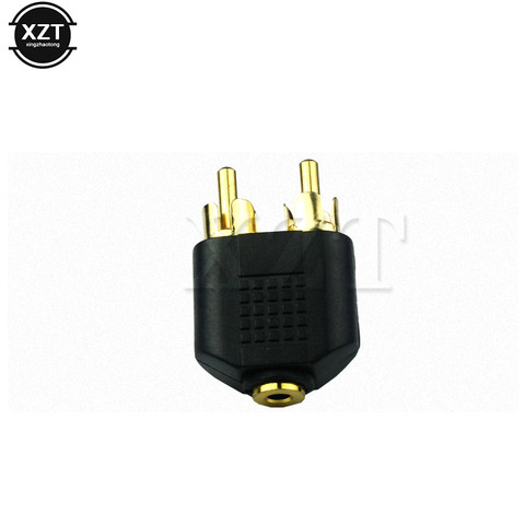New 1PC Gold for Speaker Power Amplifier Plated 3.5mm Audio Stereo Jack Female To 2 RCA Male Audio Jack Connector Adapter Con ► Photo 1/6
