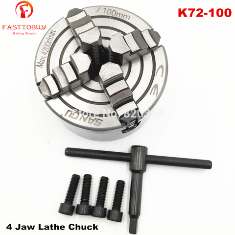 4 Jaw Lathe Chuck M8 Four-Jaw Independent Chuck CNC K72-100 for CNC Clathe Fixture New ► Photo 1/5