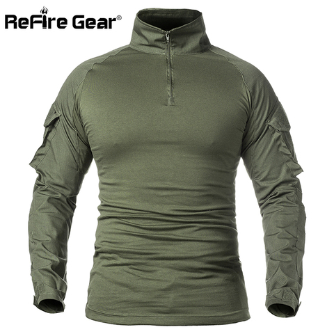 ReFire Gear Men Army Tactical T shirt SWAT Soldiers Military Combat T-Shirt Long Sleeve Camouflage Shirts Paintball T Shirts 5XL ► Photo 1/6