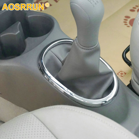 For Nissan note Versa E12 2013 2014 2015 2016 Car accessories ABS Chrome Gear Panel Trim Cover ► Photo 1/2