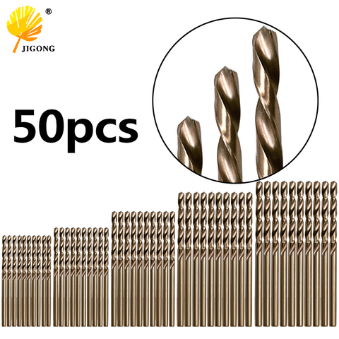 50pcsTwist drill bit straight handle high speed steel cobalt M35 grinding for stainless steel metal reamer drill bit ► Photo 1/6