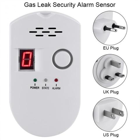 110-240V Gas Detector Alarm Wireless Digital LED Display Natural Leak Combustible Gas Detector For Home Alarm System ► Photo 1/6