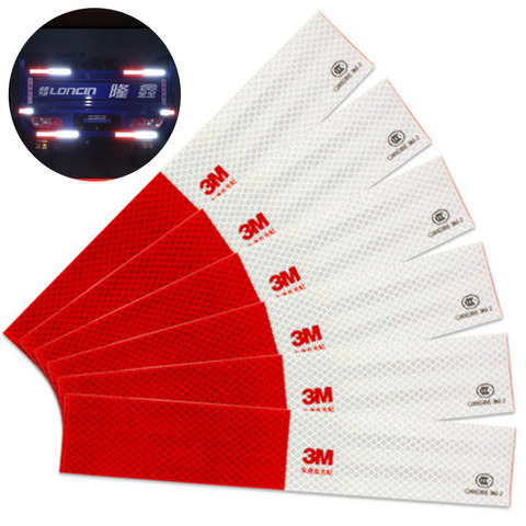 10pcs 5*30cm Car Reflective Stickers Warning Strip Reflective Truck Auto supplies Night Driving Safety Secure Red White Sticker ► Photo 1/6