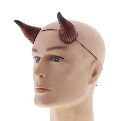 2022 Novelty Adult Ox Bull Devil Horn Headband Plastic Elastic Band Fancy Dress Accessory for Halloween Carnival Hen Night Party ► Photo 1/5
