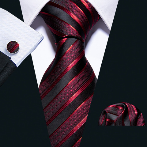 New Wedding Men Tie Red Striped Fashion Designer Ties For Men Business 8.5cm Dropshiiping Barry.Wang Groom Tie Kravat GS-5022 ► Photo 1/5
