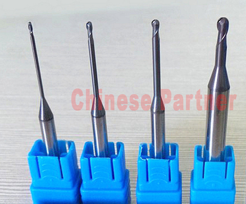 5pcs/lot hrc55 Shank 4mm or 6mm 2 Flutes  Carbide long neck Ball nose end mills milling tools CNC router bits ► Photo 1/2