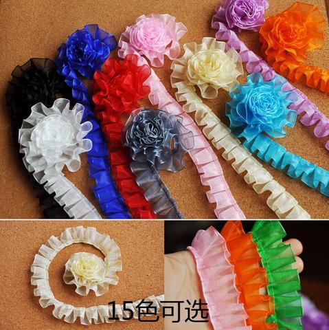 5 Yards/lot 2.5cm Width Sewing Accessories Guipure Ruffle Lace Ribbon Embroidered Yarn Lace Trims DIY ► Photo 1/5