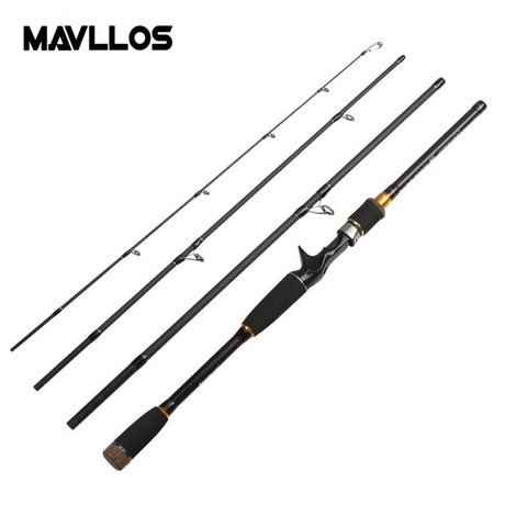 Mavllos Portable Carbon Fishing Rod 2.1m 2.4m 2.7m Lure Weight 10-25g 4 Sections Fast Action 12-25LB Saltwater Spinning Rod ► Photo 1/6