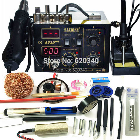 Free shipping Saike 852D++ 2 in 1 BGA Rework Station Hot Gun Soldering Station 220V/110V Iron Solder Soldering Heat Gun + Gift ► Photo 1/1