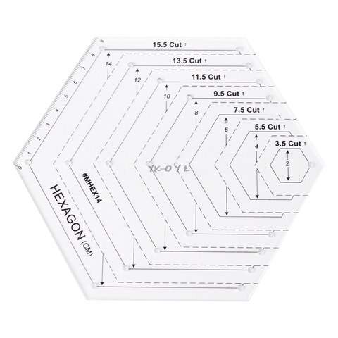 Hexagon Quilting Ruler Patchwork Plastic Template DIY Sewing Tools Useful ► Photo 1/6