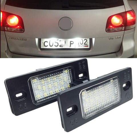 2pcs 18 LED Number License Plate LED Light Lamp For Porsche Cayenne VW GOLF 5 Touareg Triple Canbus Auto Tail Lighting Source ► Photo 1/6