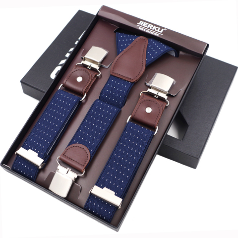 New Man's Suspenders 3 Clips Leather Braces Casual Suspensorios Trousers Strap 3.5*120cm Gift For Dad High Quality Tirantes ► Photo 1/6