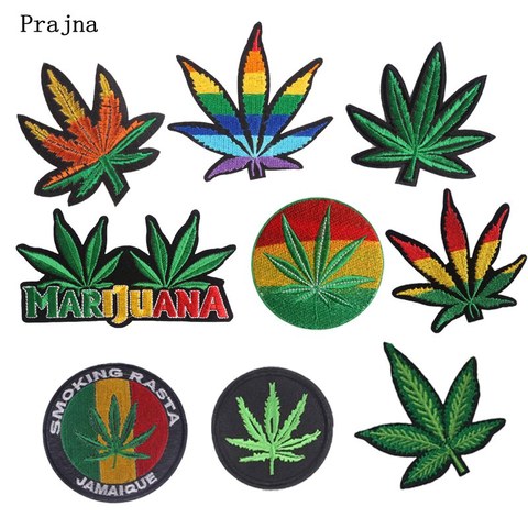 Prajna Fashion Leaf Patch 10Style Embroidery Iron On Cheap Patches For Clothing Jeans Jacket Cap Applique Badges DIY Accessories ► Photo 1/6