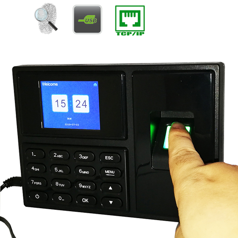 Tcp/Ip Fingerprint Time Attendance System Clock Recorder Employee Work Management Device Electronic Machine ► Photo 1/5