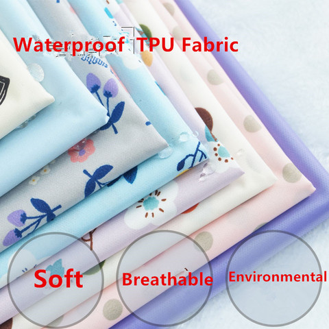 165cm width Polyester Soft Waterproof TPU Fabric Breathable Membrane on back Diapers Environmental PUL Fabric Cloth ► Photo 1/6