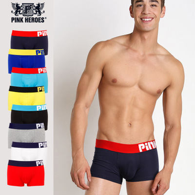 8 Colors brand pink hero New  Summer Style Cotton Brand Men's Underwear Candy Flat Foot Boxers Mens Underwear Mens Boxer short ► Photo 1/2