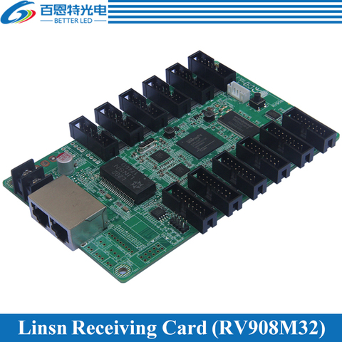 Linsn RV908(RV908M32) LED Display control system Receiving Card Support Static, 1/2, 1/4, 1/8, 1/16, 1/32 Scan, Work with TS802D ► Photo 1/2