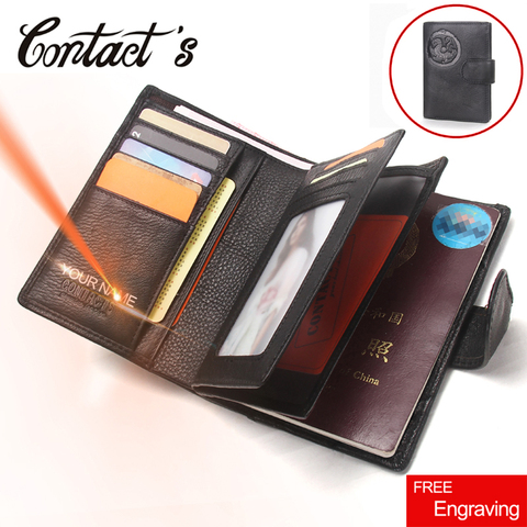 2022 Passport Wallet Men Genuine Leather Travel Passport Cover Case Document Holder Large Capacity Credit Card Holder Coin Purse ► Photo 1/6