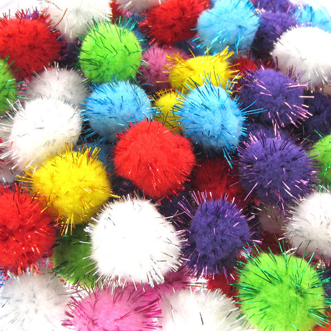 500pcs Glitter Pompoms 10mm Mixed Soft Pom Poms Balls Sewing